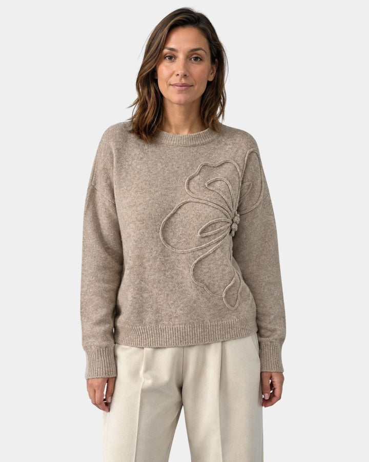 Alma | Strikket blomstret sweater
