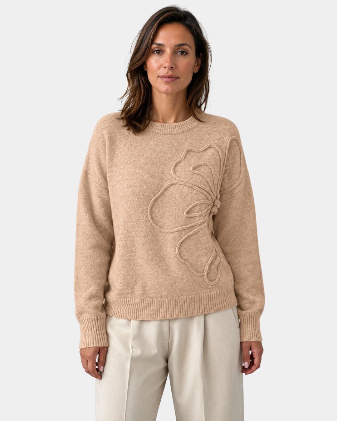 Alma | Strikket blomstret sweater