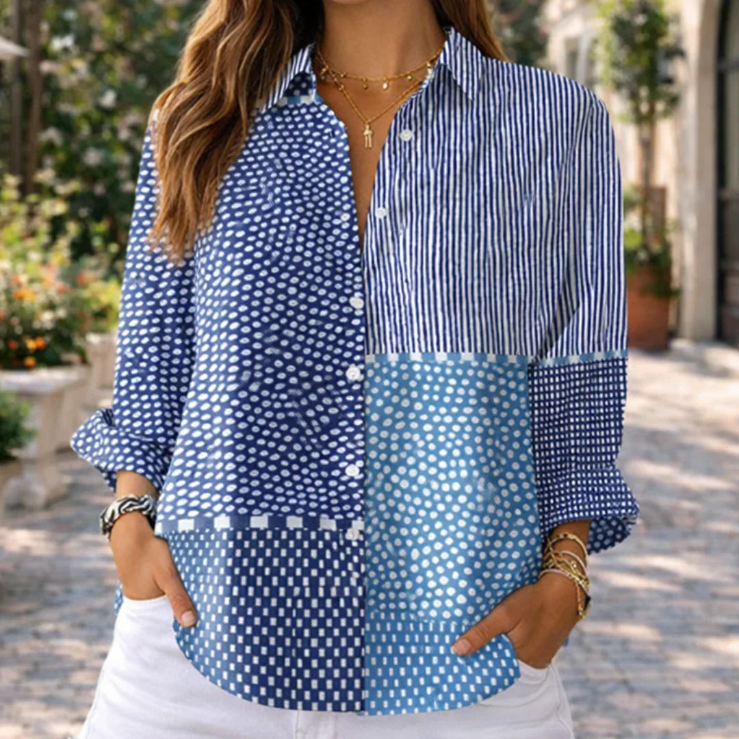 Fiora | Bluse i havpatchwork