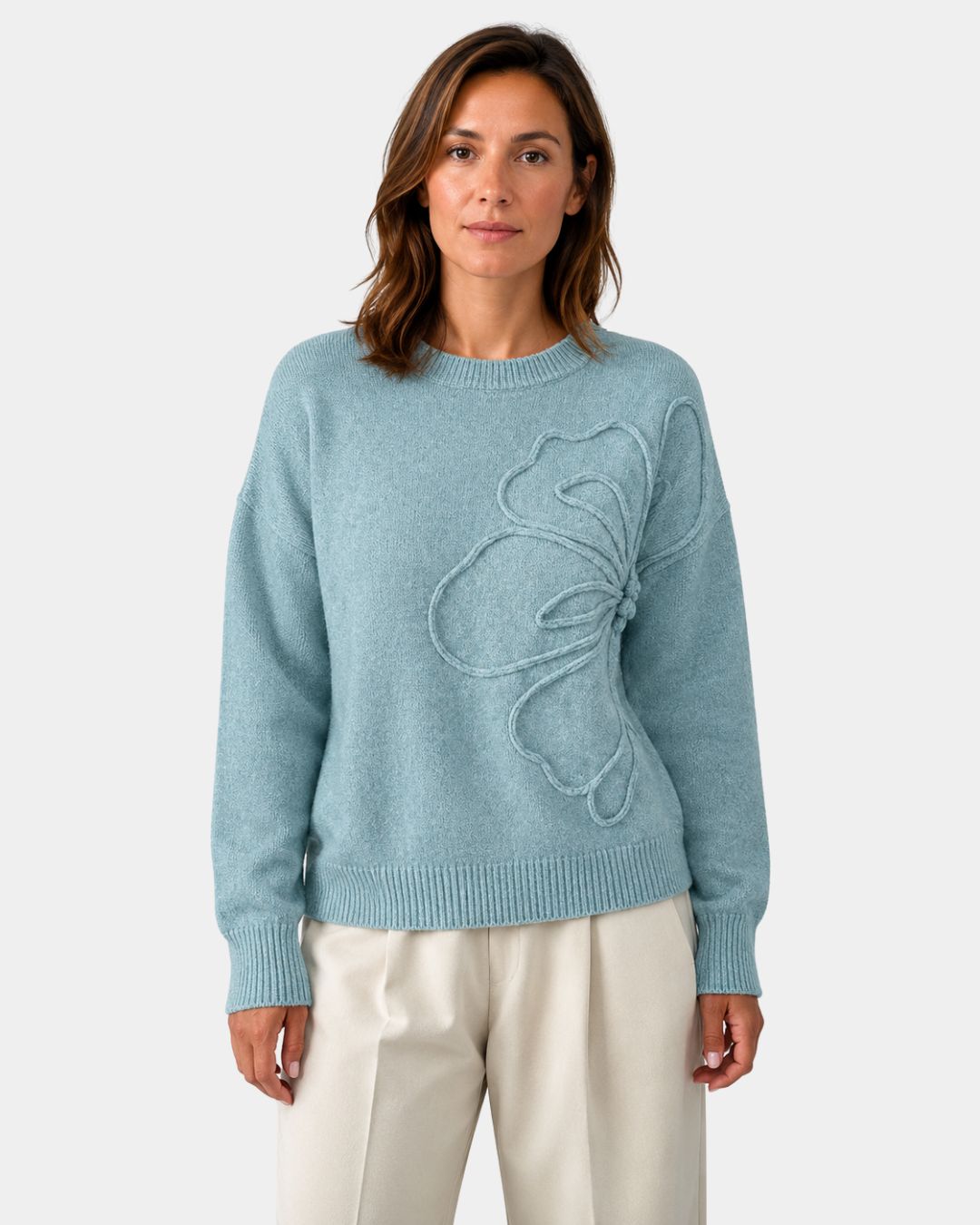 Alma | Strikket blomstret sweater
