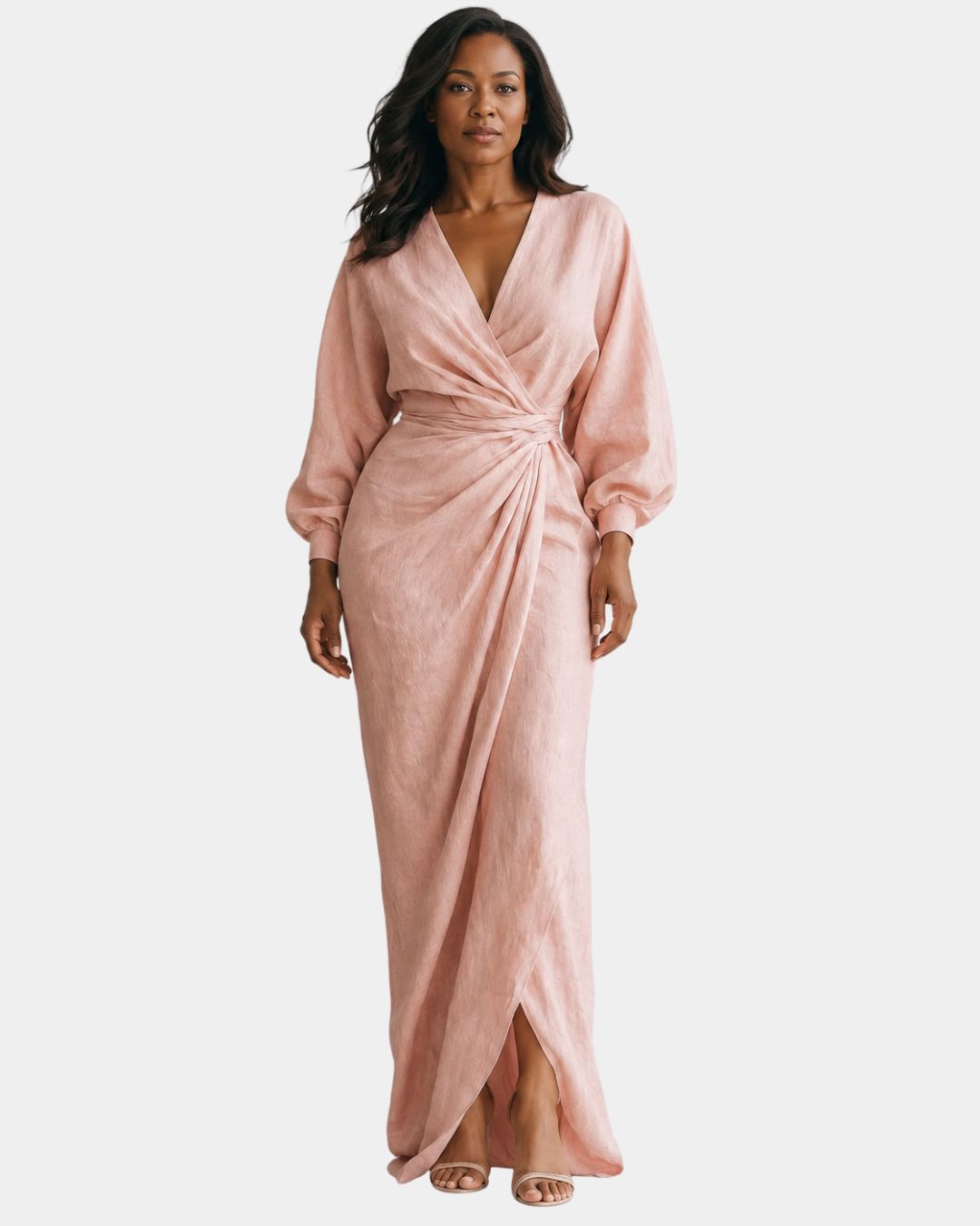 Sidonie | Minimalistisk rosa maxikjole