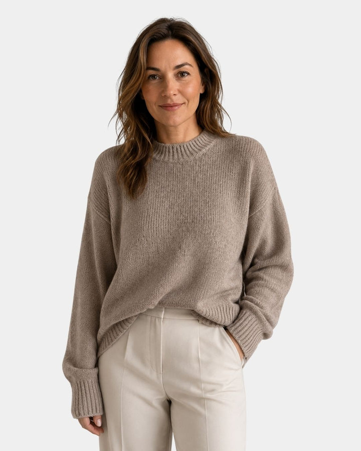Mae | Sweater med rund hals og pufærmer