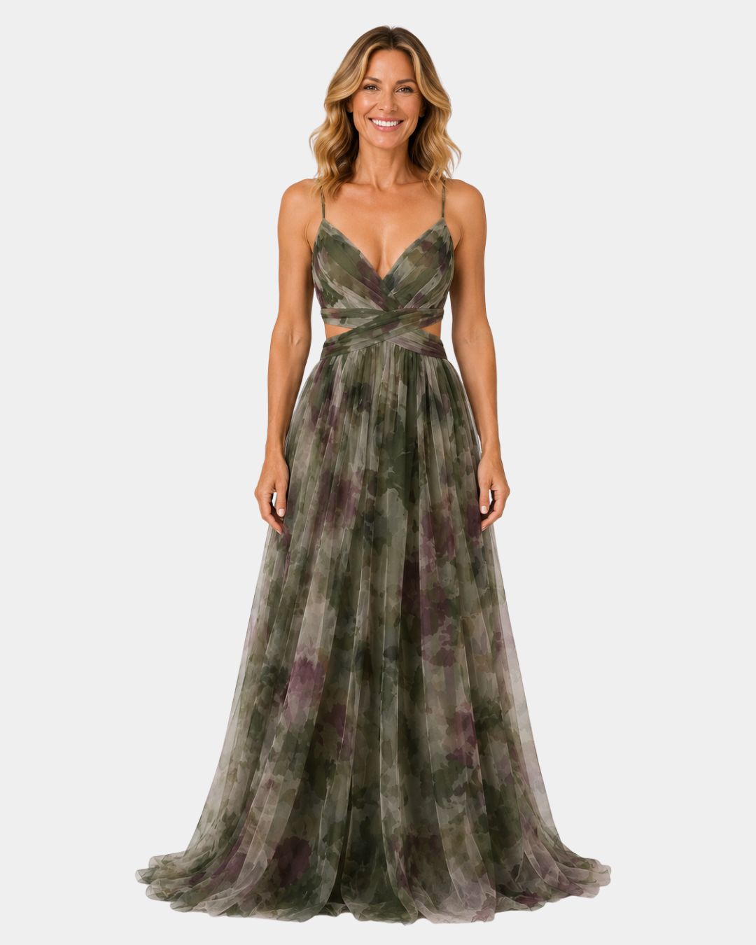Giselle | Lang kjole med blomsterprint