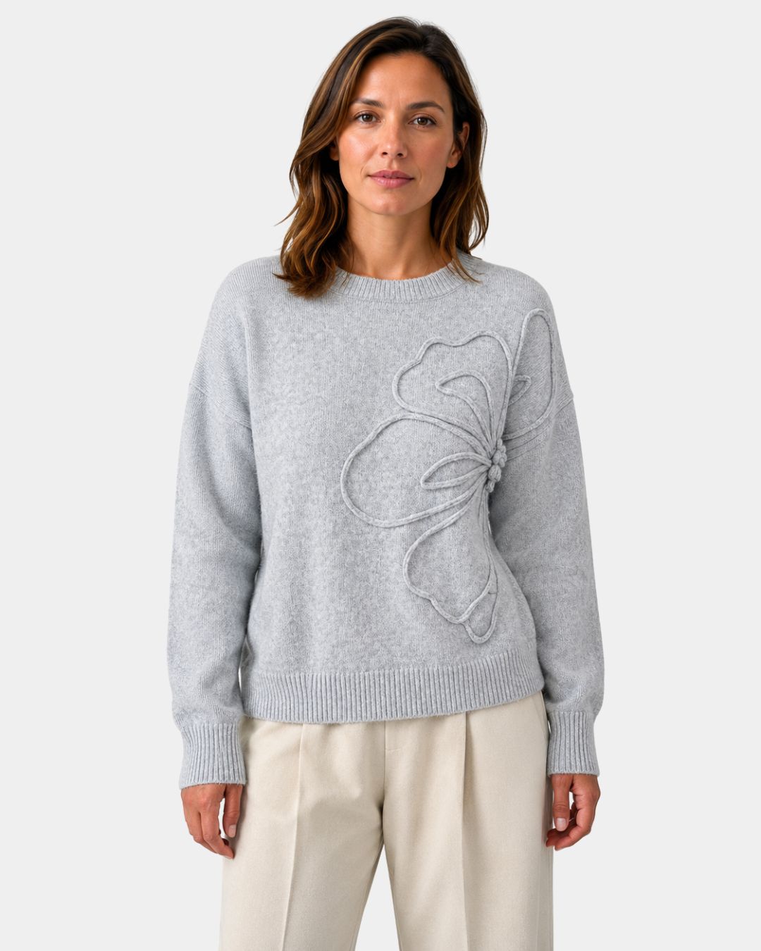 Alma | Strikket blomstret sweater