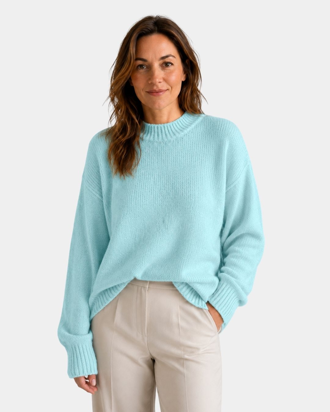 Mae | Sweater med rund hals og pufærmer