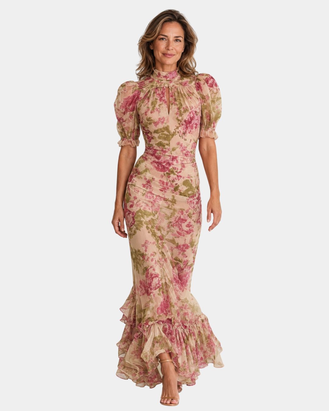 Florelle | Lang vintage-kjole med roser