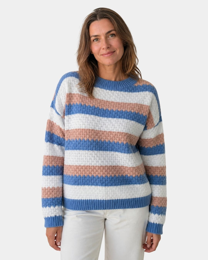 Camille | Stribet oversize-sweater med rund hals