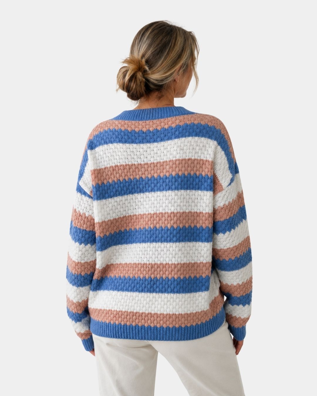 Camille | Stribet oversize-sweater med rund hals