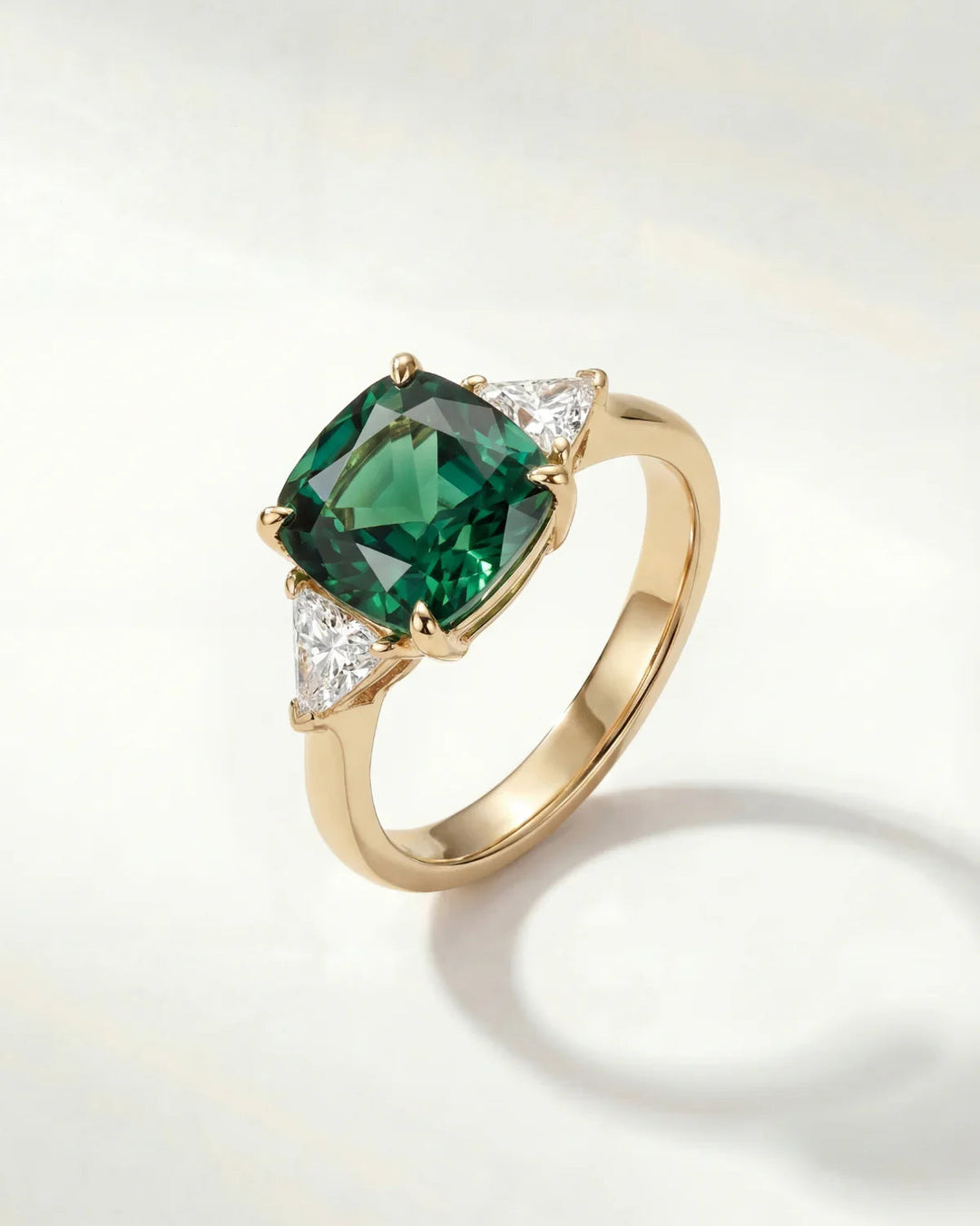 Berthe | Ring med grøn sten