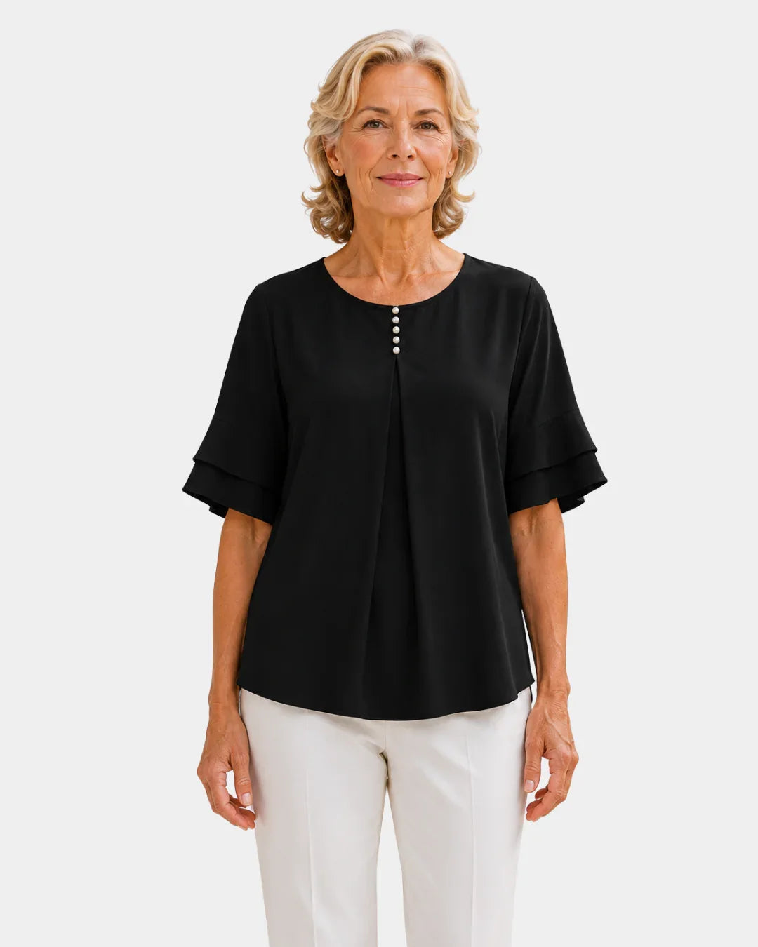 Hadelinde | Elegant bluse med knapper