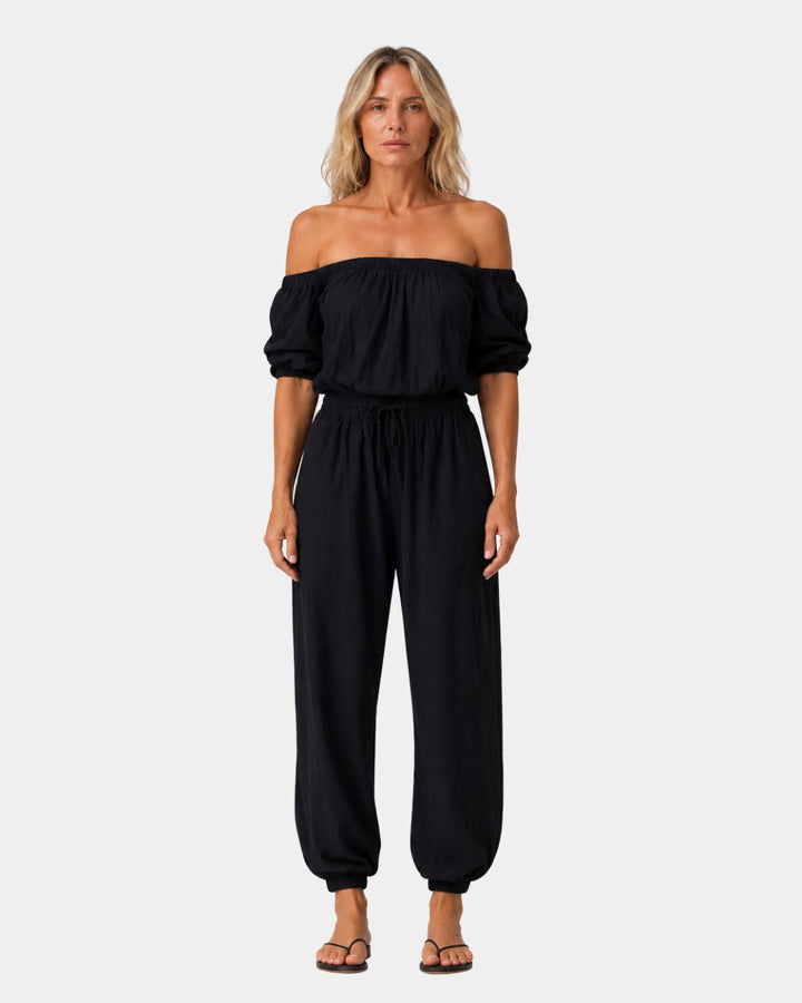 Brunissonne | Ærmeløs off-shoulder buksedragt