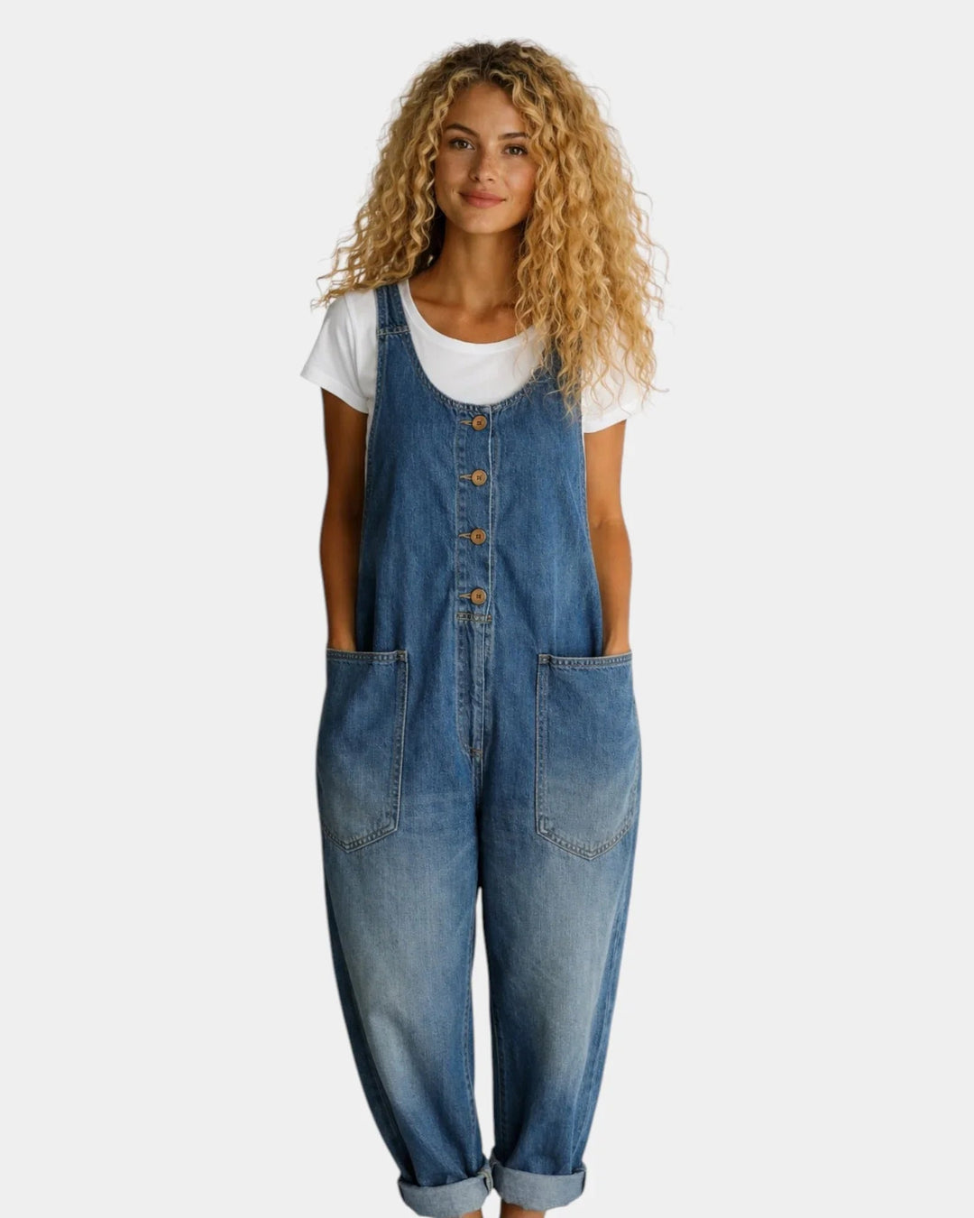 Lorena | Vasket vintage-overall i bomuldsdenim