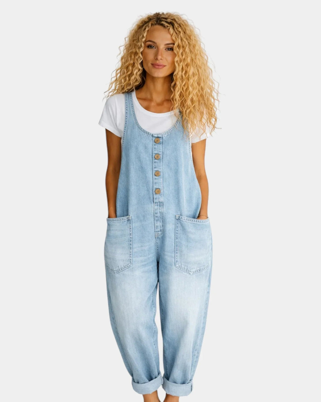 Lorena | Vasket vintage-overall i bomuldsdenim