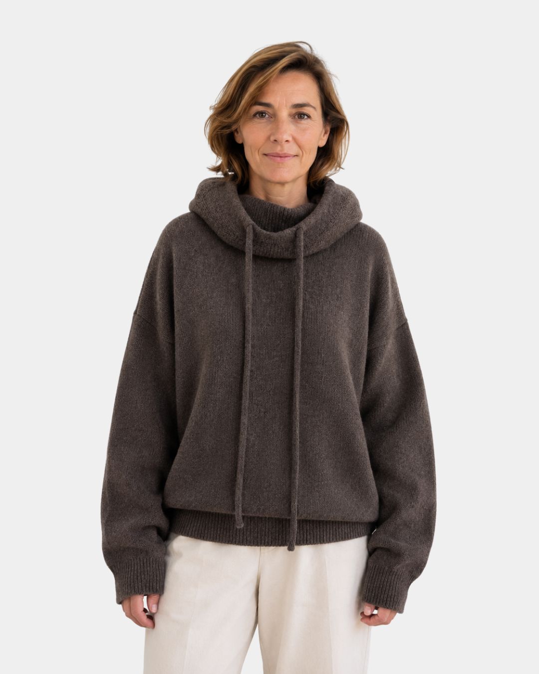 Marie | Hyggelig sweater med høj krave og hætte