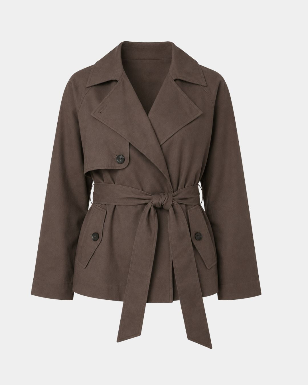 Lysianne | Brun dobbeltradet trenchcoat