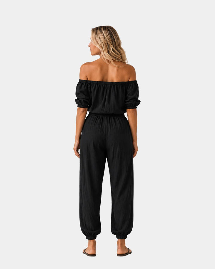 Brunissonne | Ærmeløs off-shoulder buksedragt