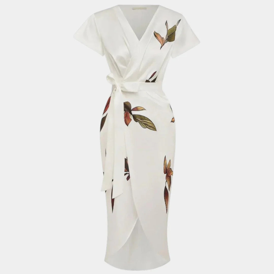 Agathe | Elegant slå-om-kjole med blomsterprint