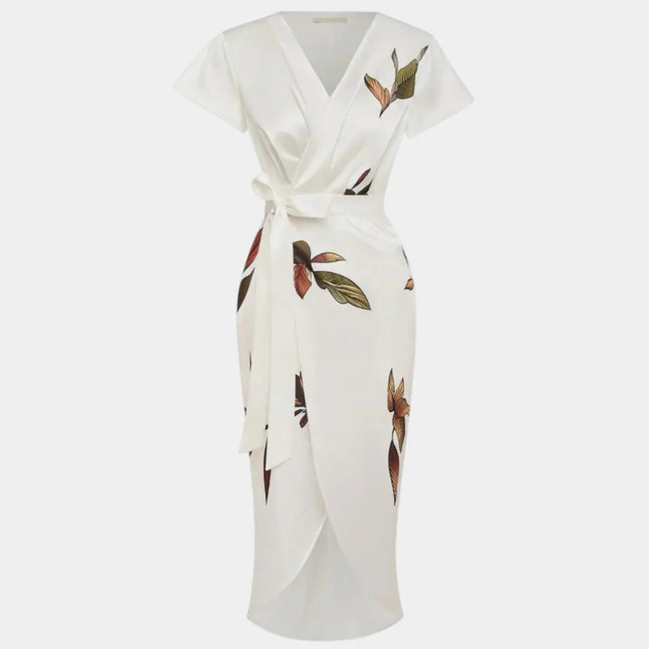 Agathe | Elegant slå-om-kjole med blomsterprint