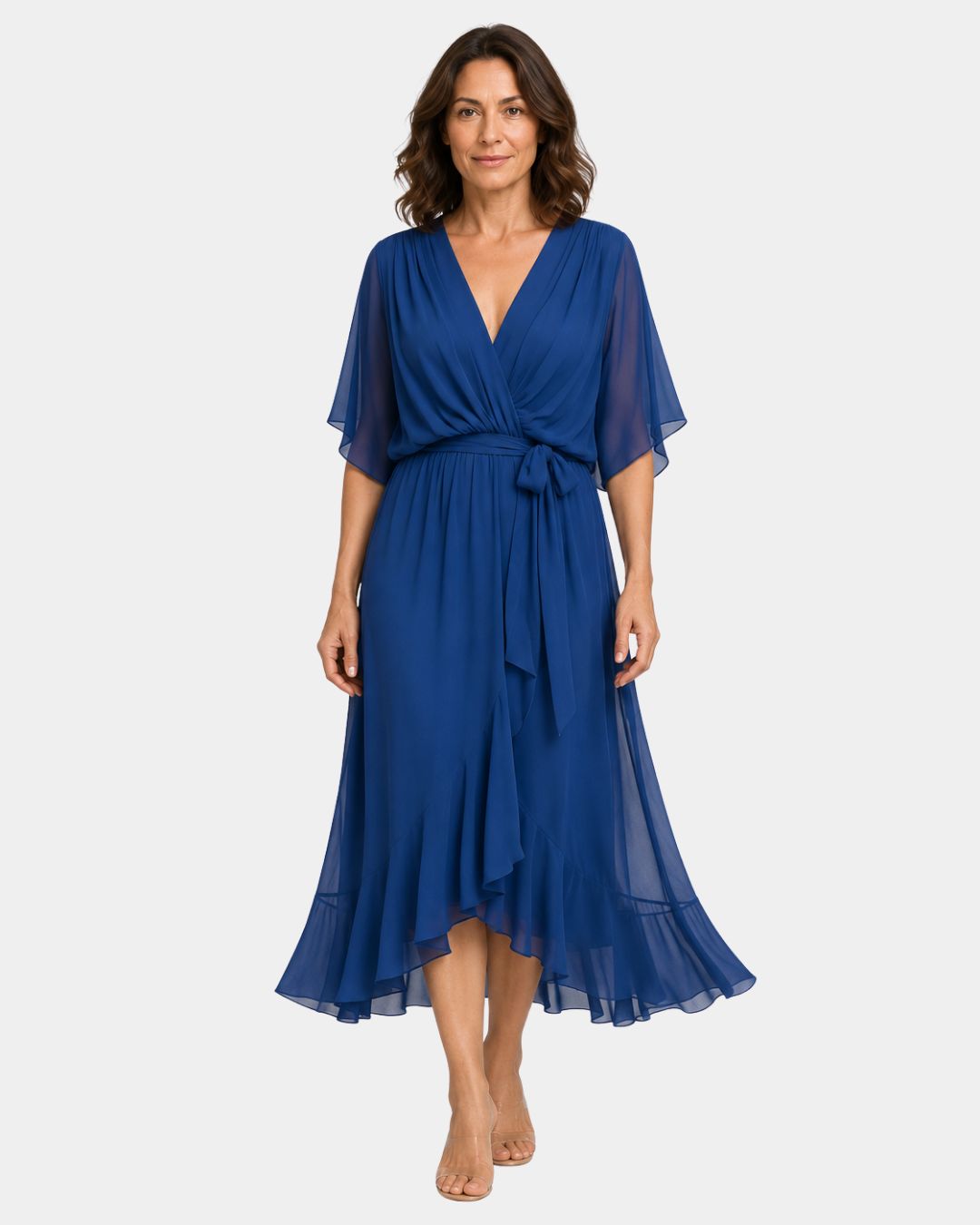 Carmen | Chiffonkjole med V-hals