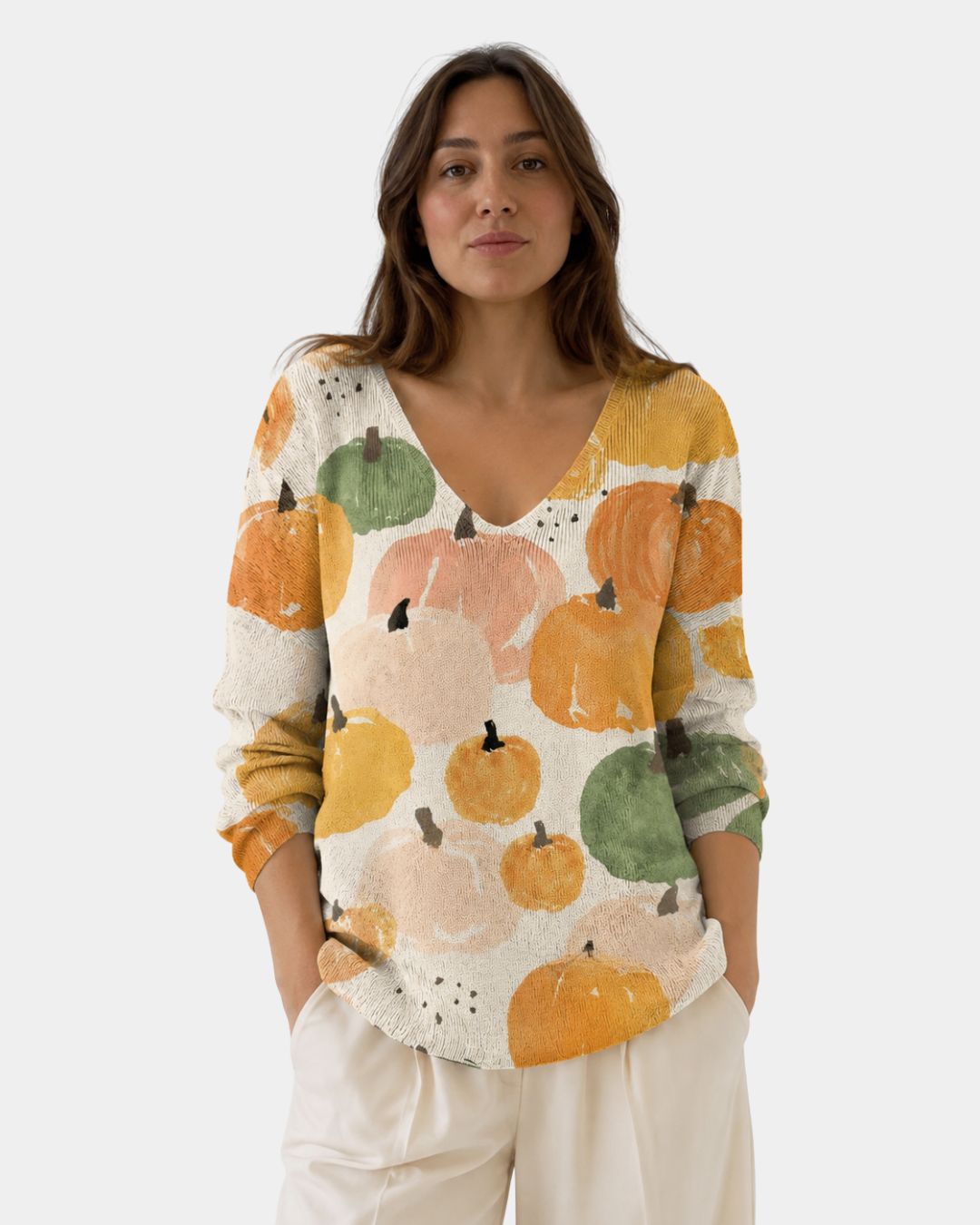 Elise | Sweater med V-hals