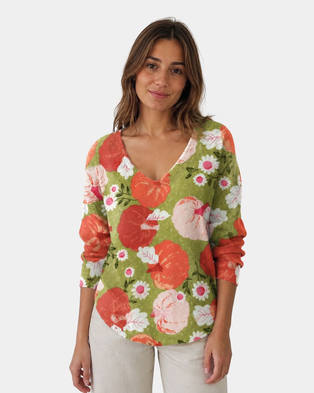 Chloe | Striksweater med V-hals