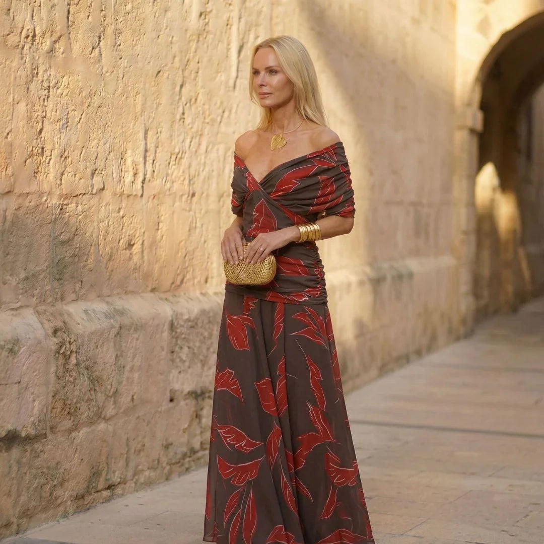 Éditha | Elegant kjole med bladmotiv