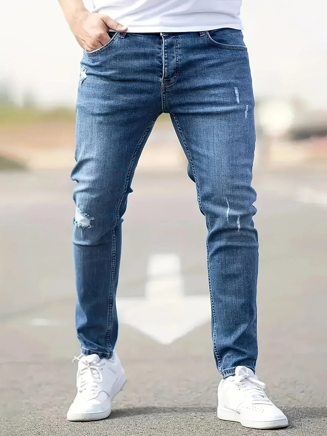 Alex | Trendy slim jeans med slid