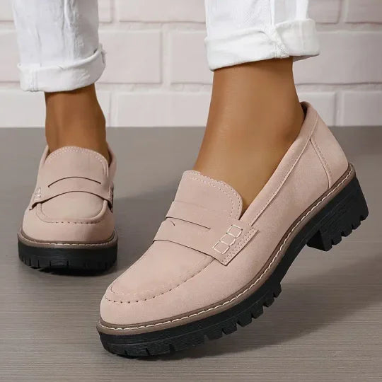Elegante loafers i ruskind