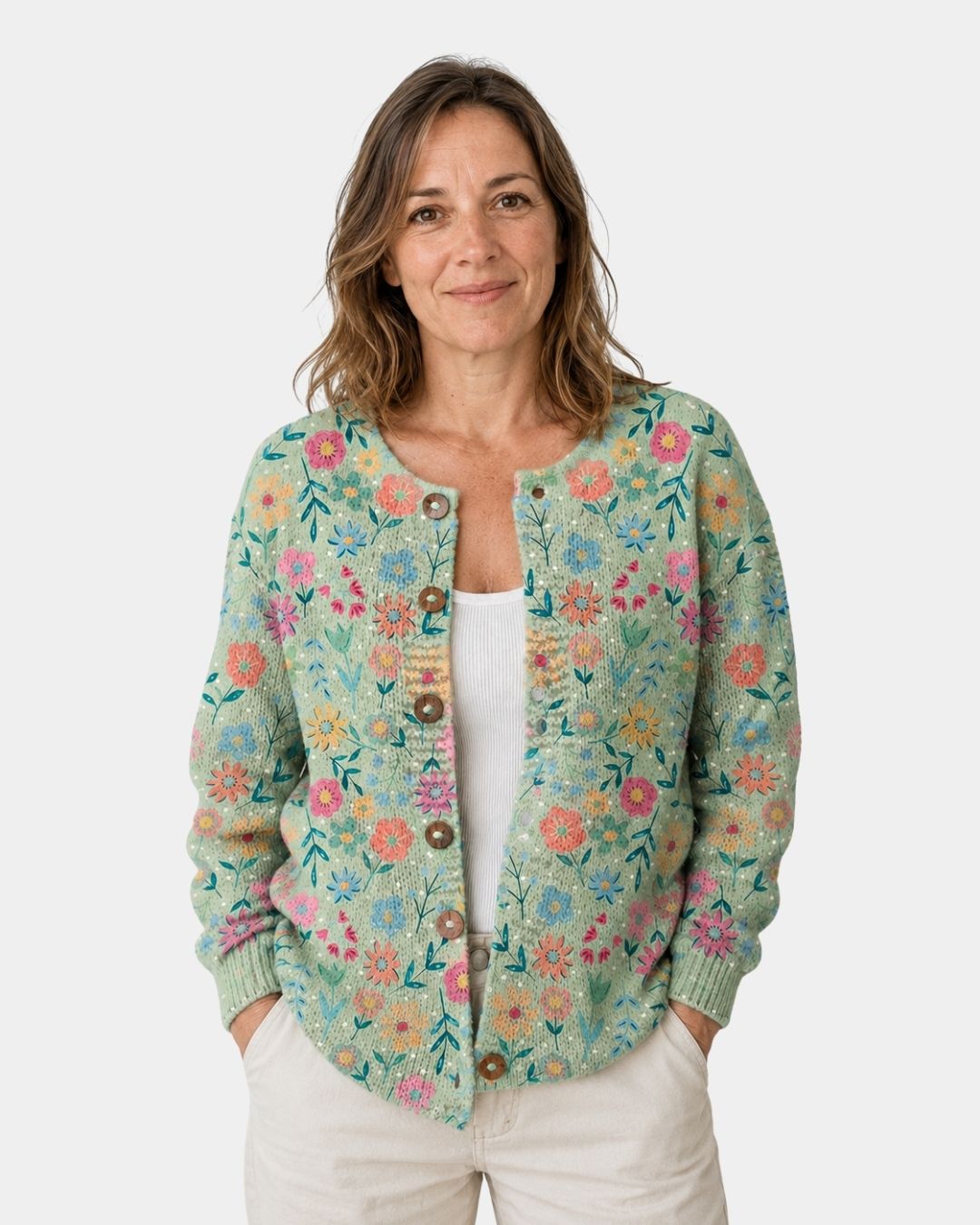 Foxfield | Blomstret vintage-cardigan til kvinder