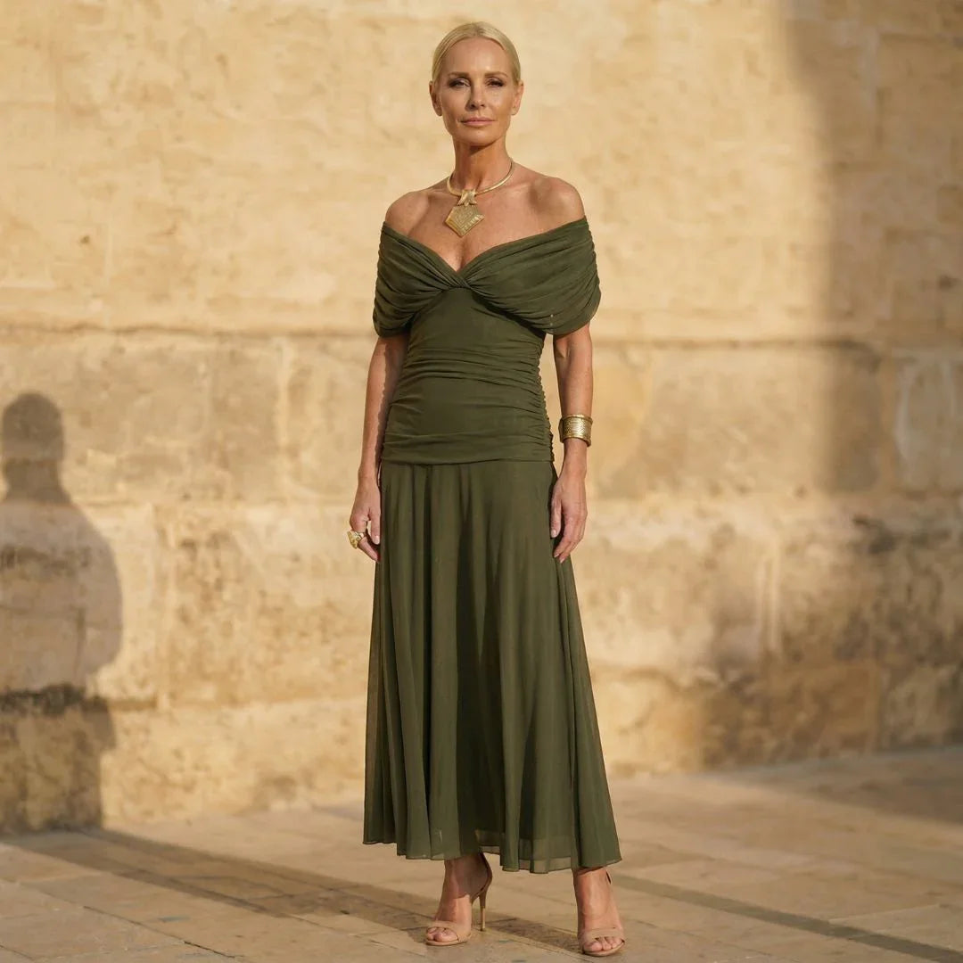 Corline | Elegant grøn kjole
