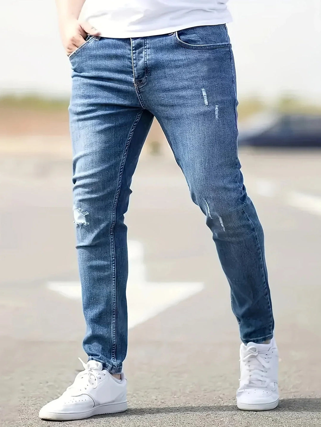 Alex | Trendy slim jeans med slid