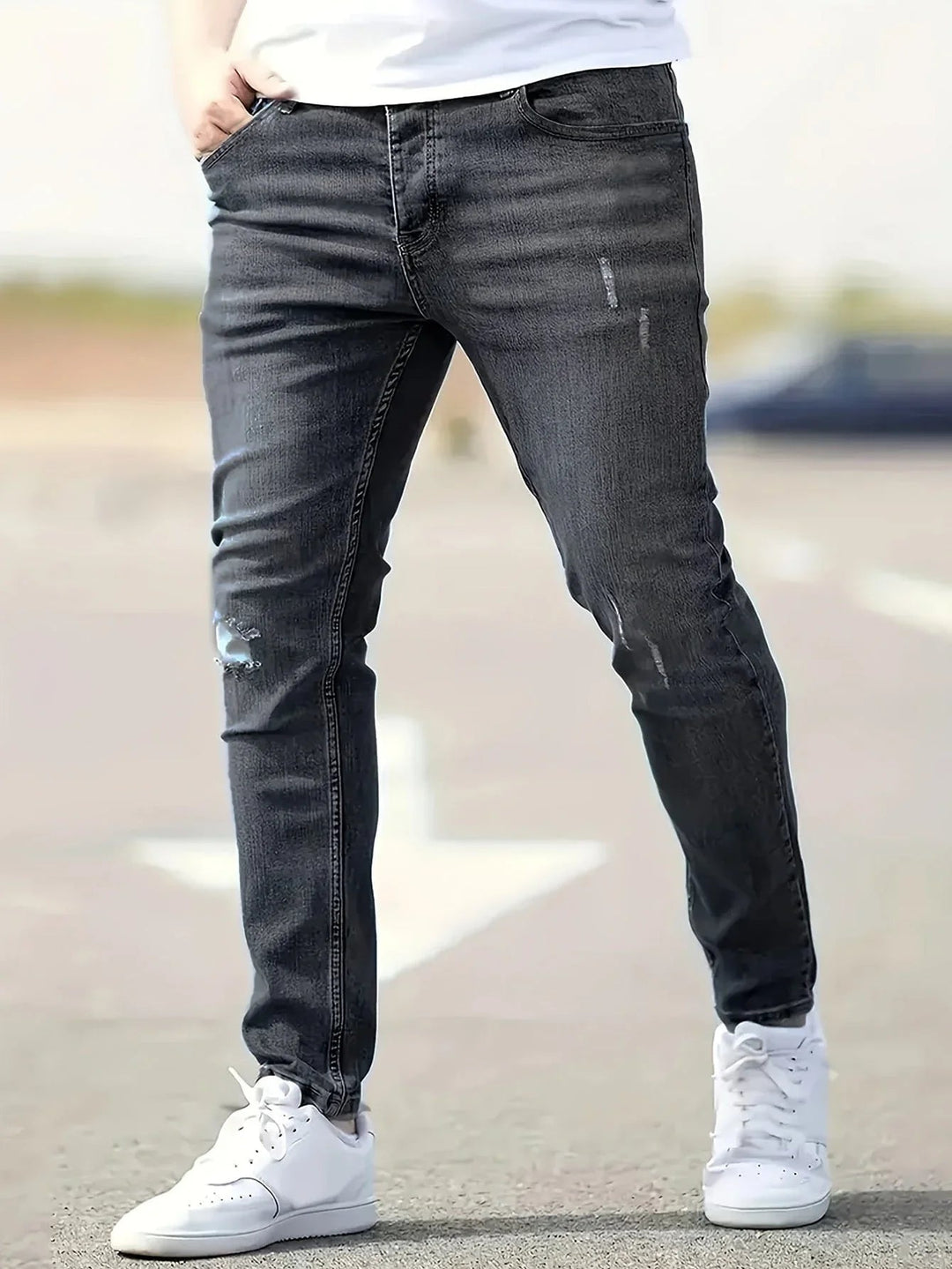 Alex | Trendy slim jeans med slid