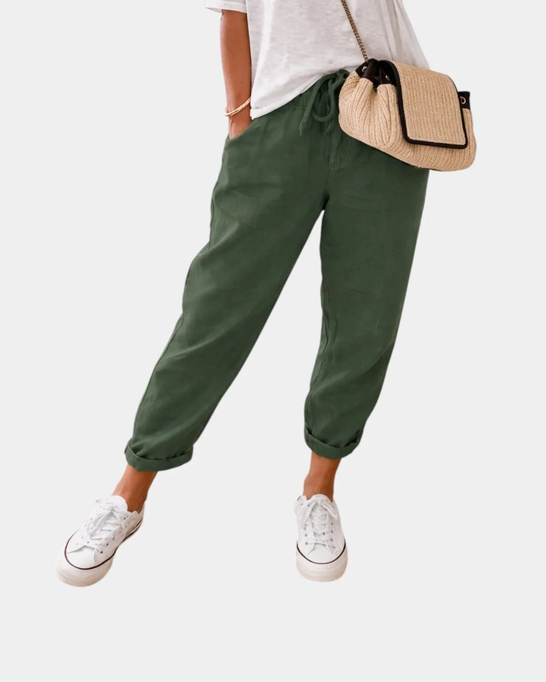 Sofie | Åndbare, afslappede og elegante bukser (mørkegrøn)