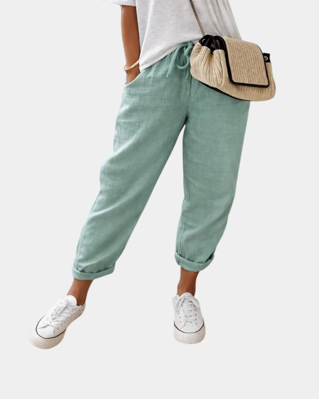Sofie | Åndbare, afslappede og elegante bukser (mintgrøn)