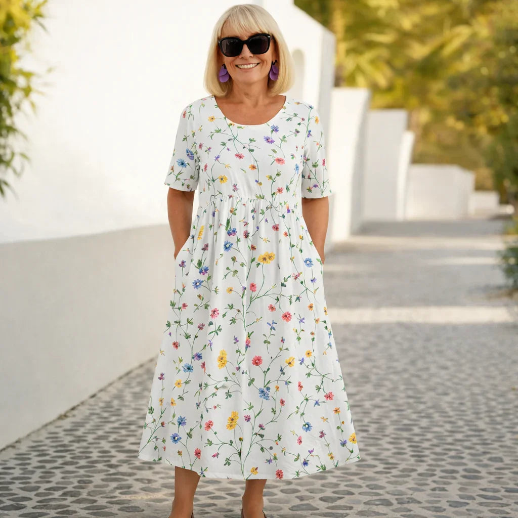 Robin | Blomstret midikjole