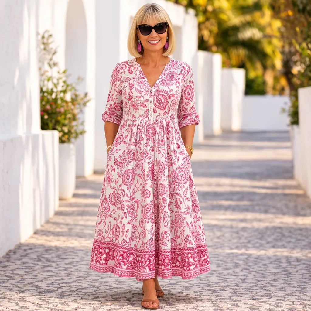 Elly | Elegant og luftig blomstret kjole