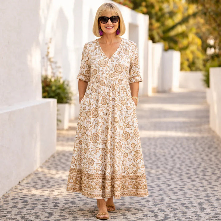 Elly | Elegant og luftig blomstret kjole