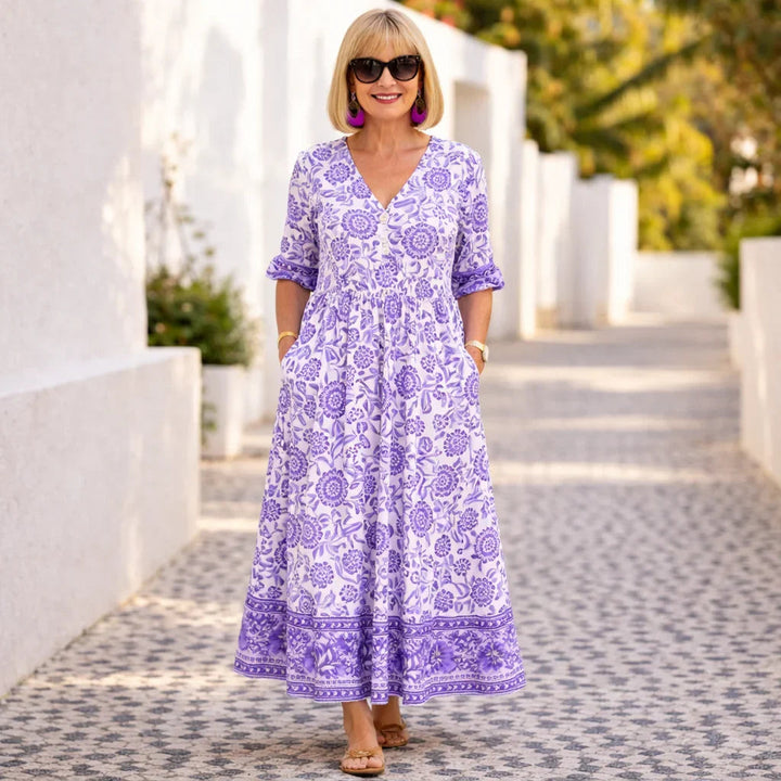 Elly | Elegant og luftig blomstret kjole