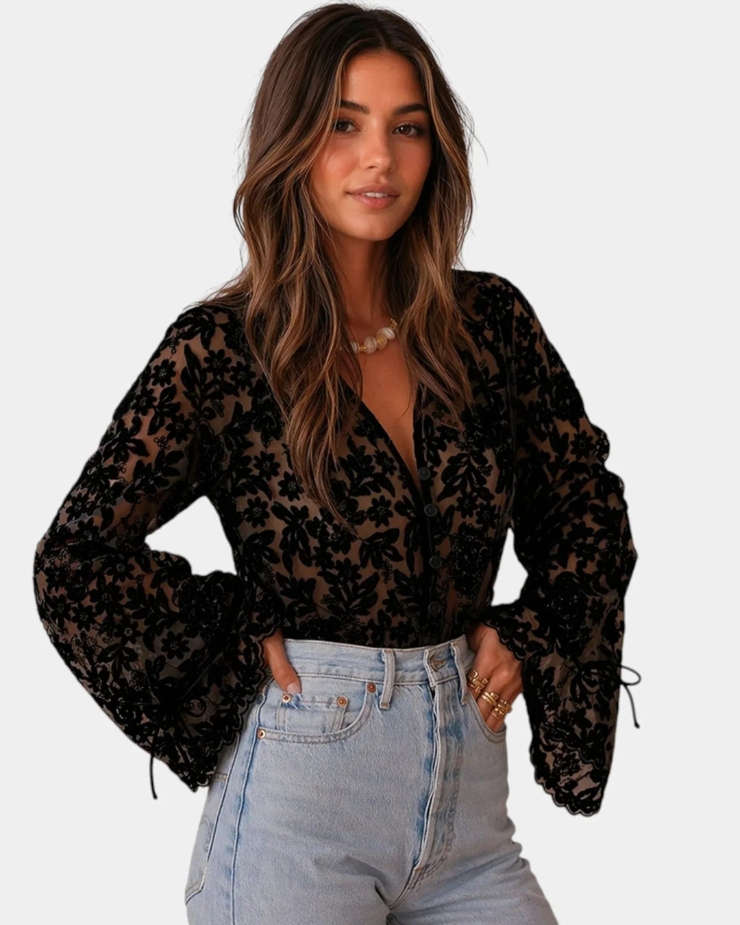 Berthe | Elegant broderet skjorte