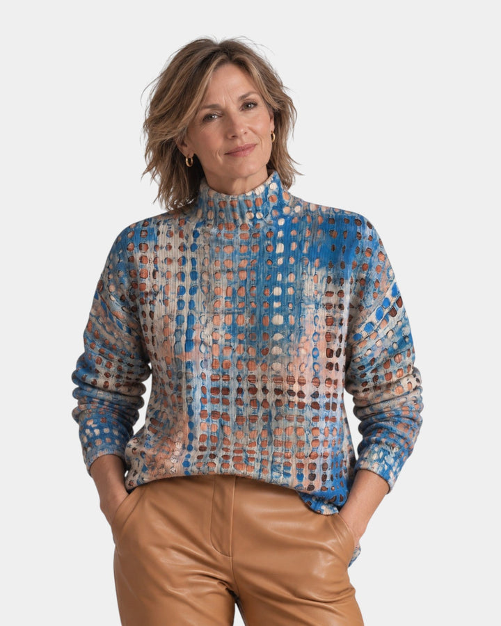 Juin | Rullekravebluse med tekstur
