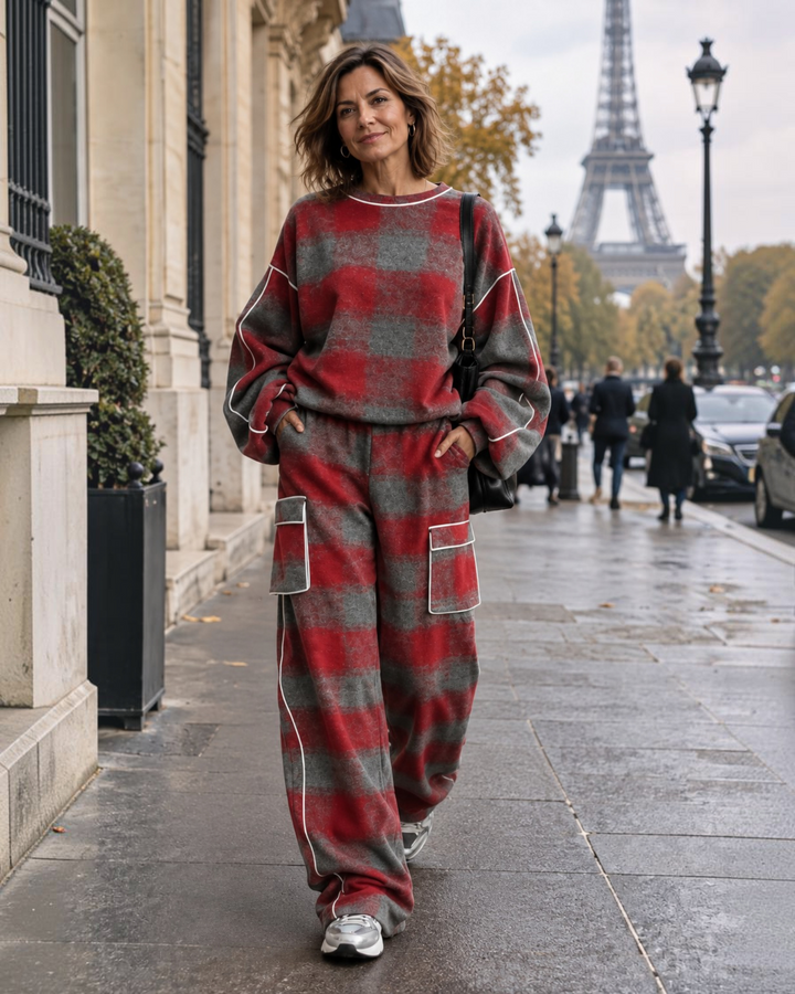 Carmen | Sæt med sweatshirt og bukser i colorblock