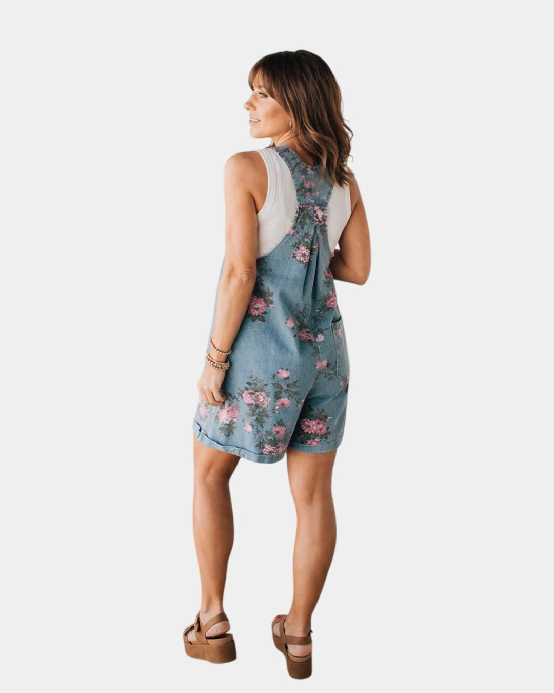 Taniah | Blomstret denim-overall
