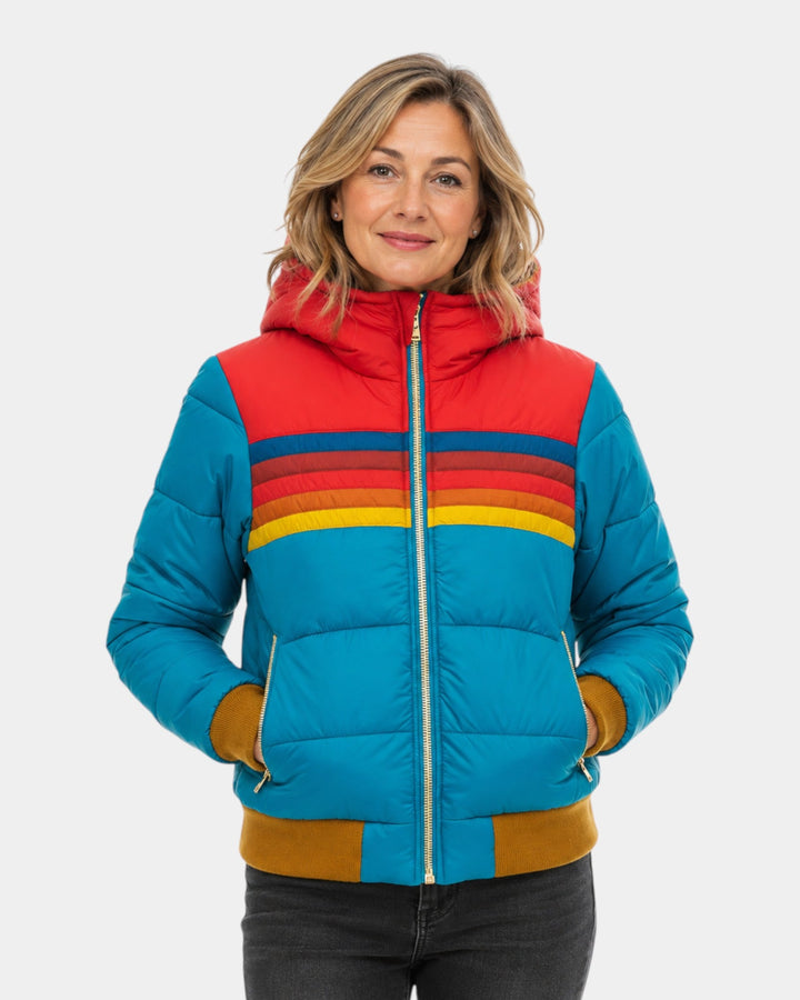 Liorisse | Stribet retro-pufferjakke