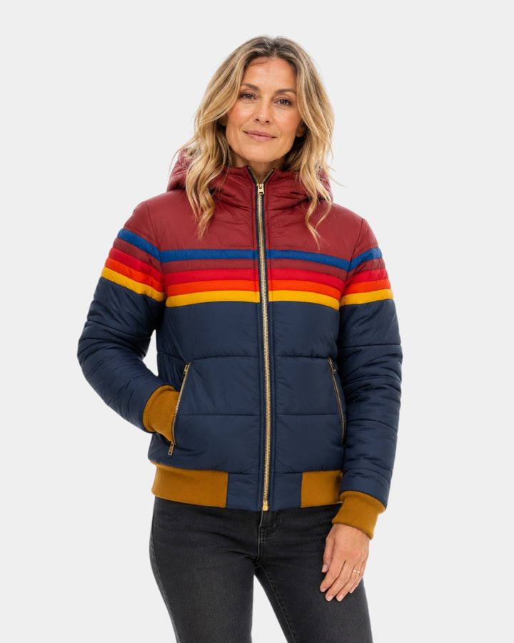 Liorisse | Stribet retro-pufferjakke