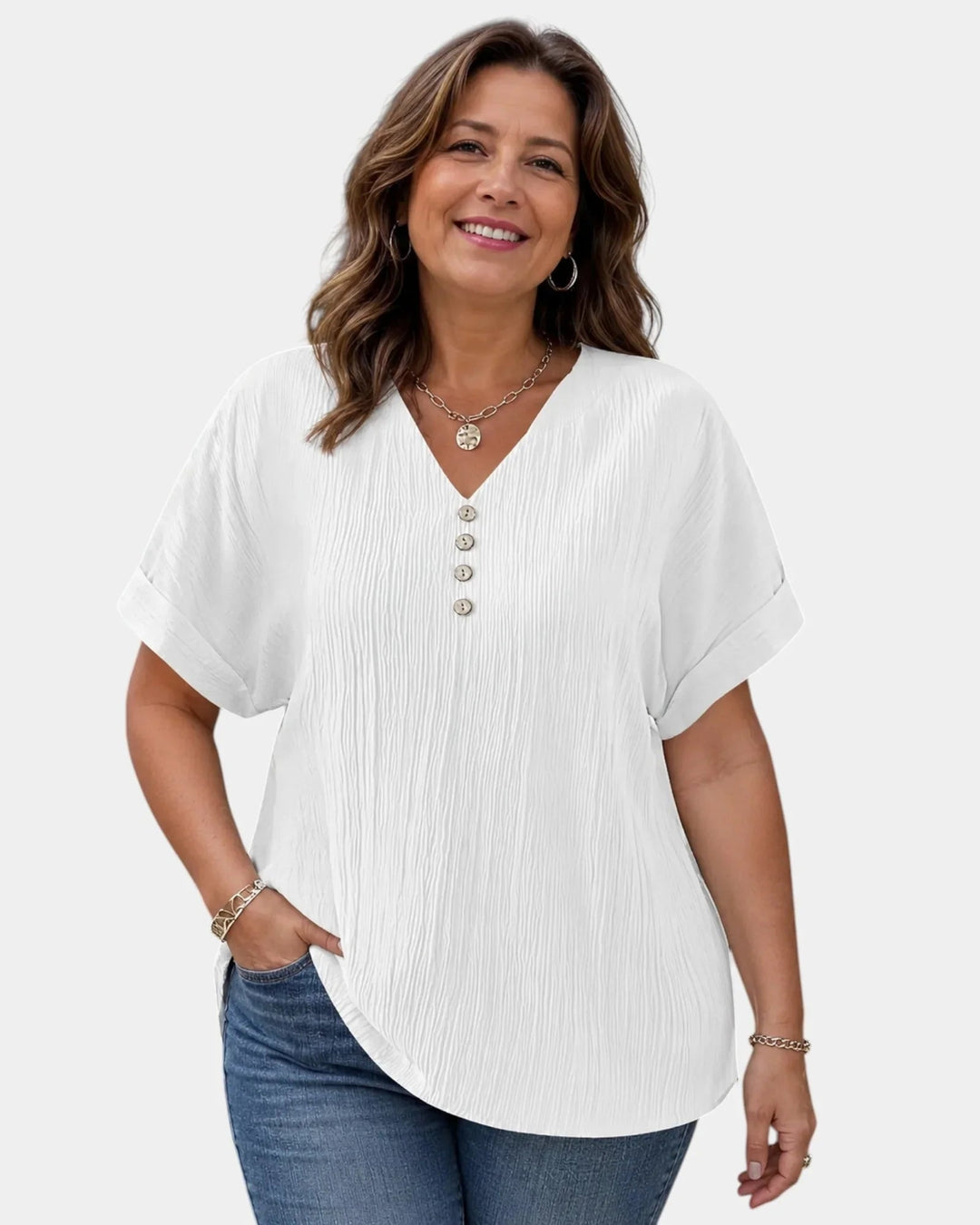 Alwena | Bluse med V-hals