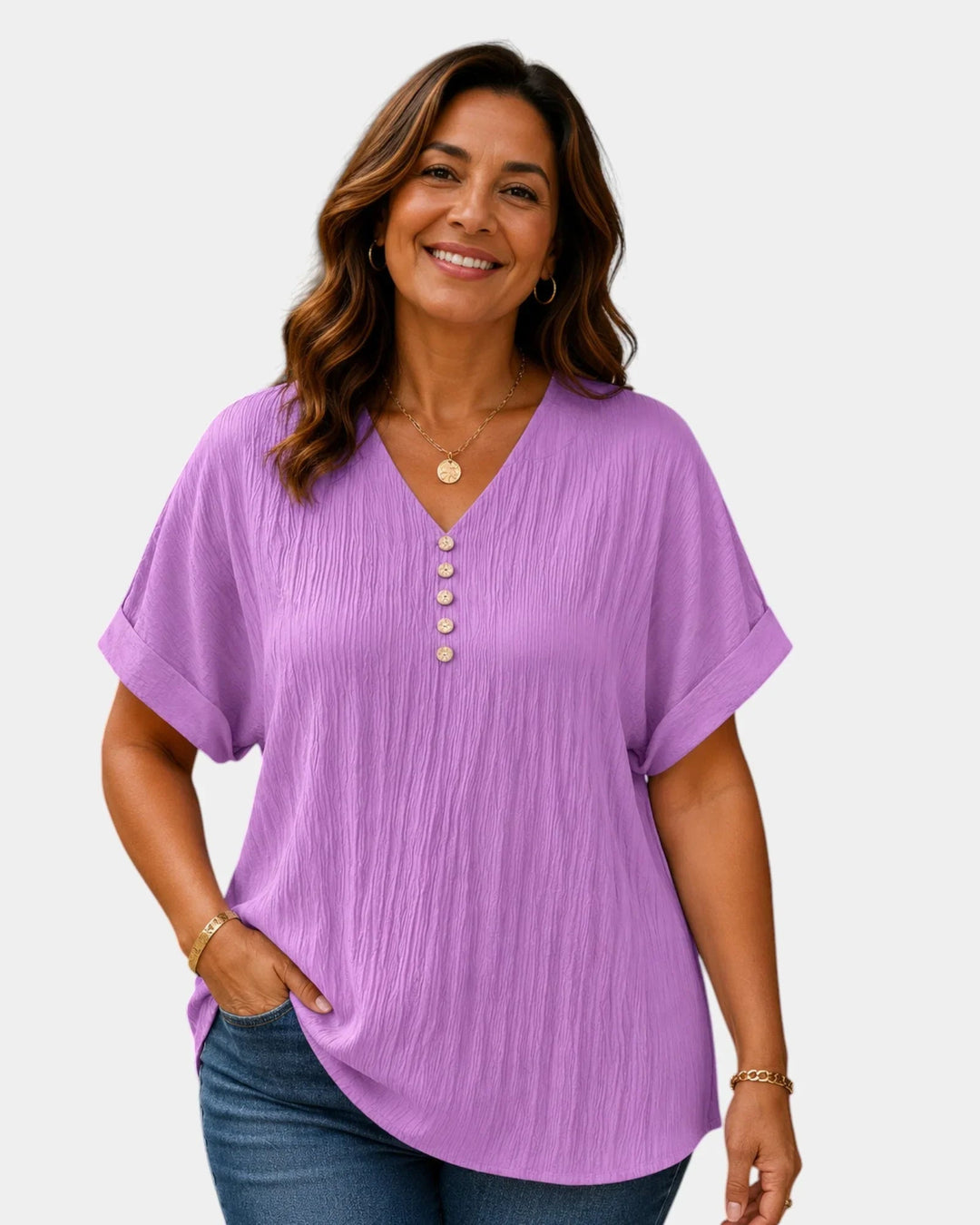 Alwena | Bluse med V-hals