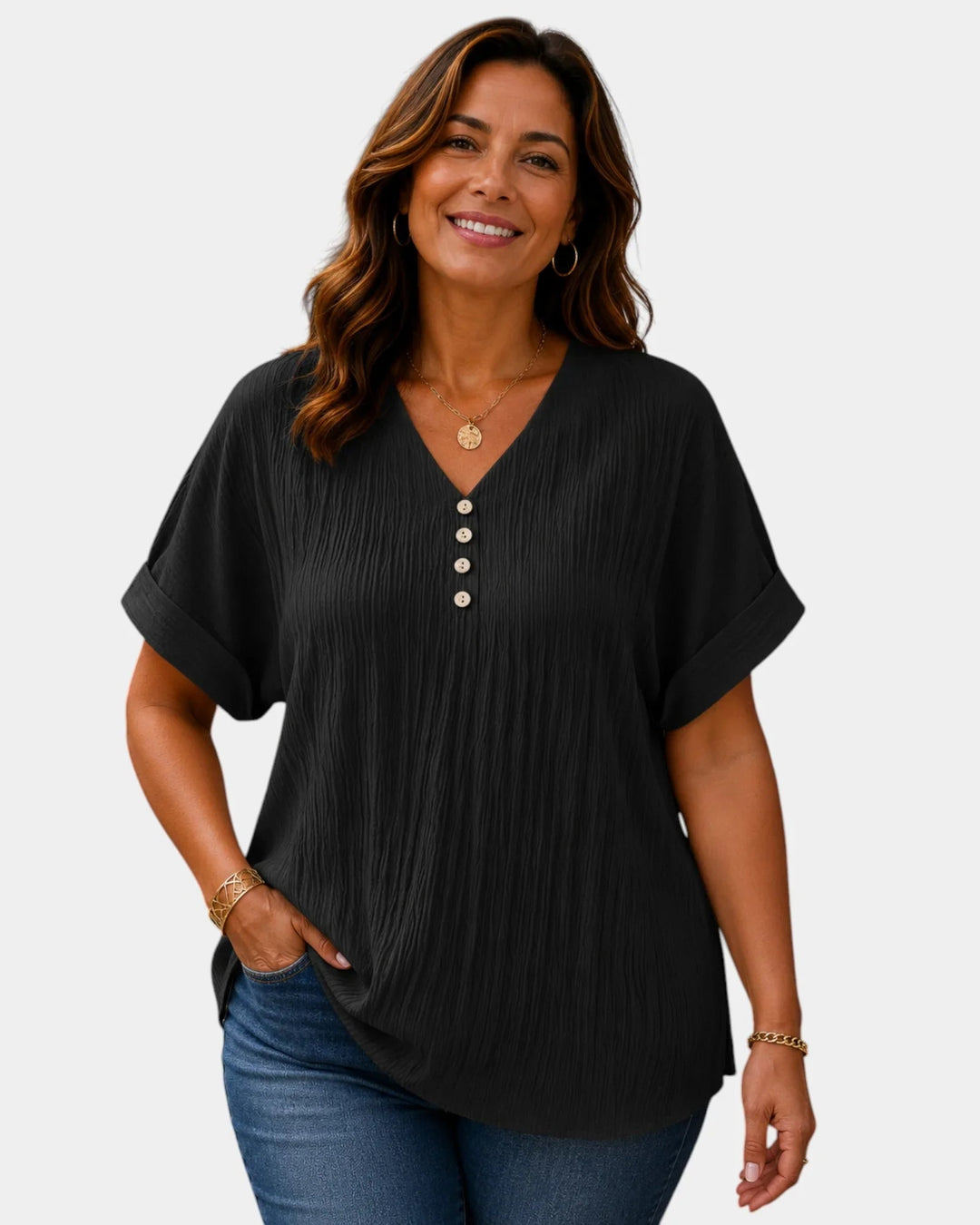 Alwena | Bluse med V-hals
