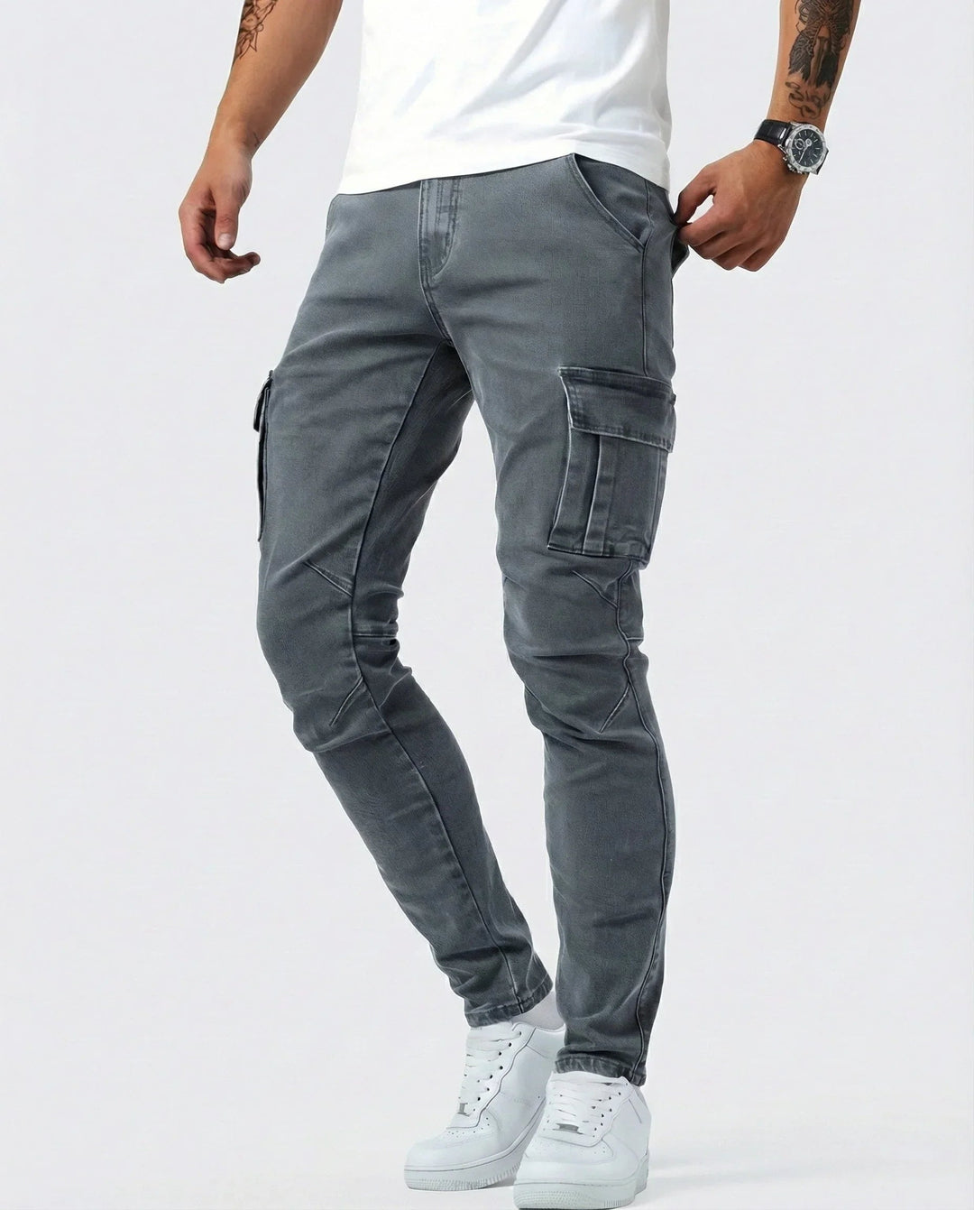 Jean | Elastiske cargobukser