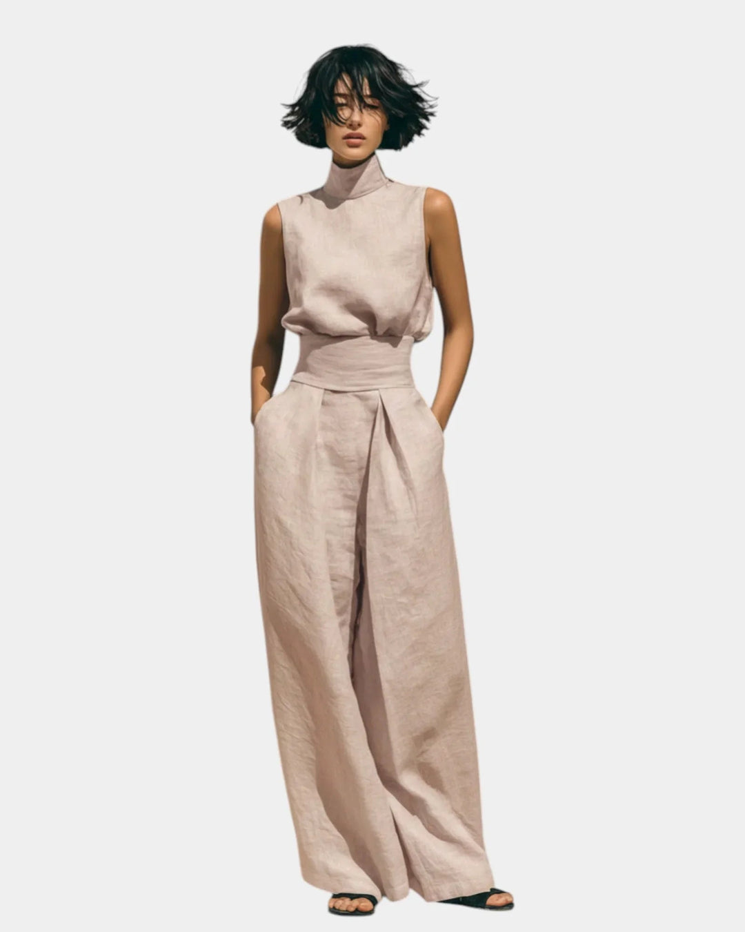 Falyne | Minimalistisk sæt med tanktop og vide bukser