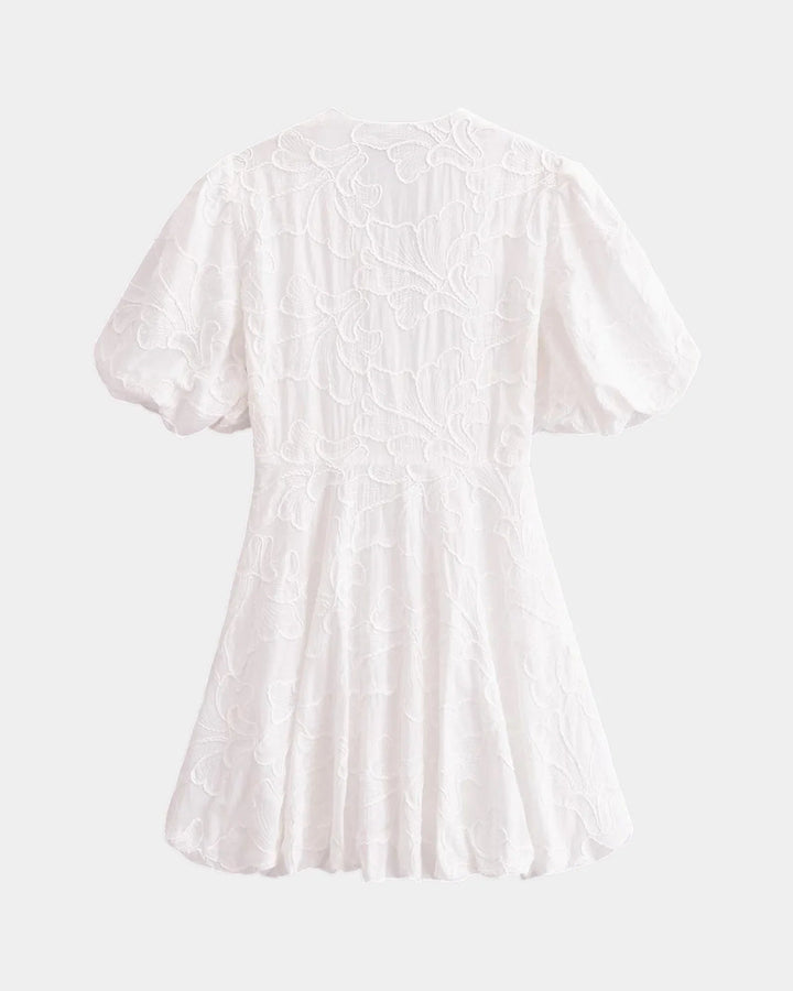 Anastasie | Broderet minikjole med flæseærmer